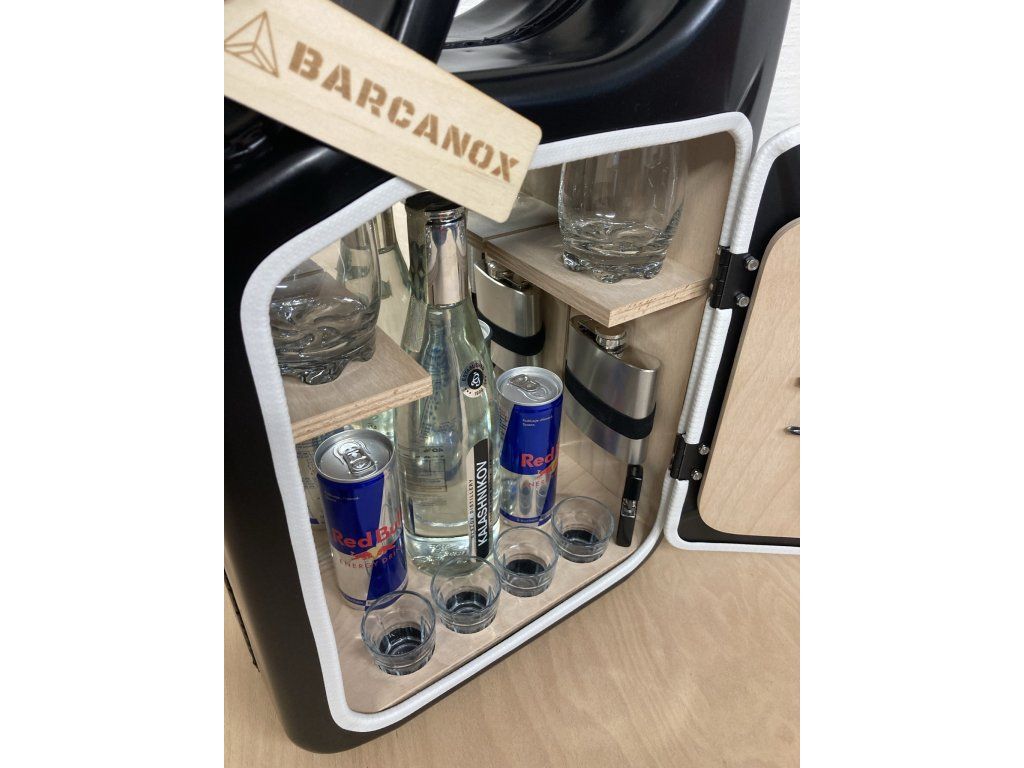 Kanister bar čierny so zrkadlom a LED – špeciál, darček pre priateľa